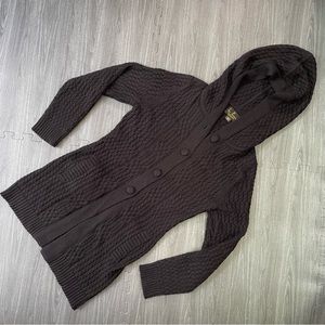 Leo Peressi baby alpaca wool hoodie cable knit sweater